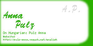 anna pulz business card